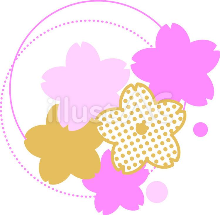 桜のかざり 桜,コーナー,ポイントのイラスト素材