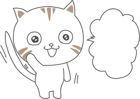 ねこ元気に挙手 ねこ元気に挙手 ねこ,元気,腕のイラスト素材