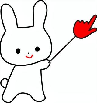 うさぎが授業をしているイラスト うさぎ,ウサギ,兎,キャラクター,指し棒,解説,教える,プレゼンテーション,説明,教育のイラスト素材