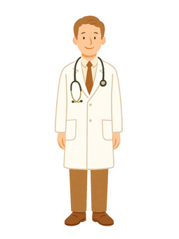 男性医師のシンプルなイラスト