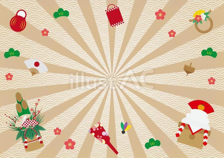 可愛いお正月の背景 正月,和風,和柄のイラスト素材