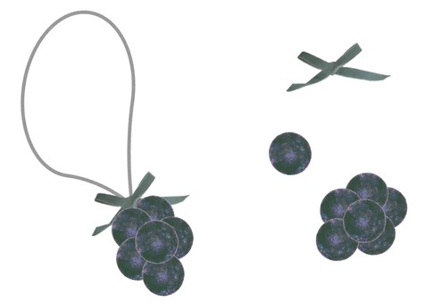 ペンダント ペンダント,ネックレス,ブドウ,グレープ,果物,フルーツ,リボン,紐,アクセサリー,手作りのイラスト素材
