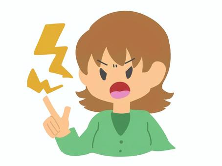 怒鳴りつける女性 怒鳴る,女の人,叫ぶ,あたる,文句,クレーム,カスハラ,パワハラ,ハラスメント,イライラのイラスト素材