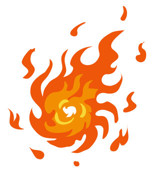 定番素材445＿炎エフェクト 炎,火,燃える,熱い,火事,焚き火,ファイヤー,燃焼,炎上,火の玉のイラスト素材
