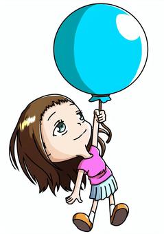 Illustration, un ballon, flottant, vide, 