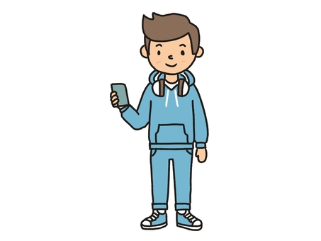 ストリートスタイルの若者 男性,男子,男の子,青年,若者,高校生,中学生,大学生,透過,男のイラスト素材