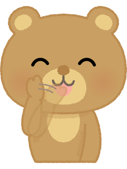 くま否定 クマ,否定,拒否,謙遜,笑顔,動物,ベアーのイラスト素材