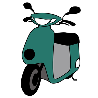 Illustration, scooter, prime mover, line drawing, 
