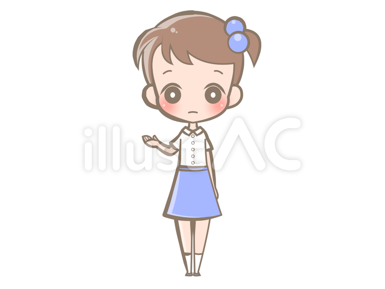 全身-女の子-示す-無表情200817 女の子,無表情,示すのイラスト素材