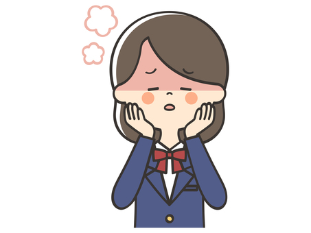 熱中症の女子学生 熱中症,熱射病,暑い,不調,のぼせる,めまい,クラクラ,夏,猛暑,熱のイラスト素材