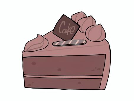 チョコレートケーキ チョコレートケーキ ケーキ,チョコレートケーキ,チョコ,クリーム,スイーツ,洋菓子,食べ物,主線あり,イラスト素材,広告のイラスト素材