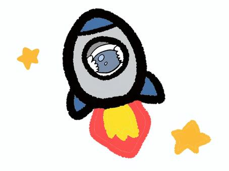 手描きのロケット ロケット,手描き,宇宙船,星,宇宙のイラスト素材