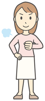  ロングヘア女性-087-全身