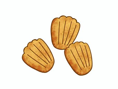 マドレーヌたち マドレーヌ,スイーツ,食べ物,お菓子,手描きのイラスト素材