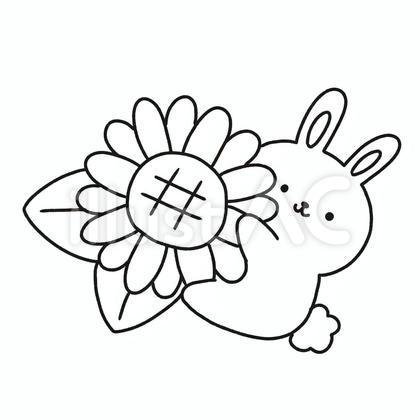 うさぎと向日葵