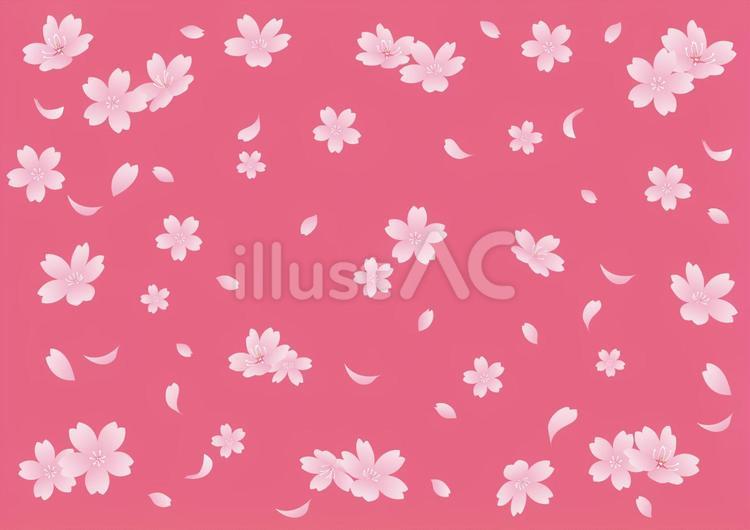 桜の花びらの可愛い背景素材 春,桜,花びらのイラスト素材