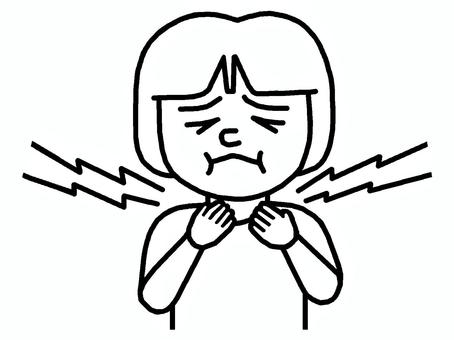 喉の痛み 喉の痛み,風邪,炎症,人物,女の子,病気,不調,イラストのイラスト素材