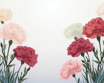 カーネーションが左右にあるフレーム