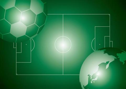 サッカーと世界の緑色の背景素材