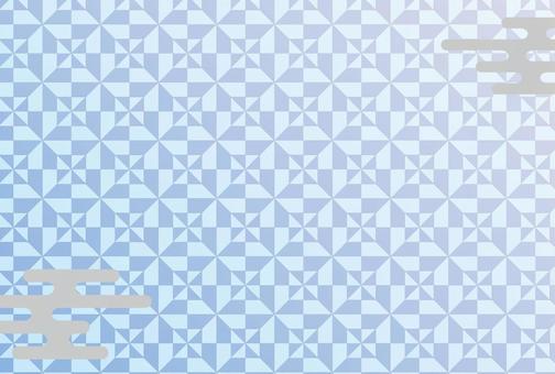 ハガキサイズ和柄 切り違い枡 水色  ハガキサイズ和柄 切り違い枡 水色  背景,和柄,和風,切り違い枡,水色,ブルー,グラデーション,かすみ,幾何学模様,伝統的のイラスト素材