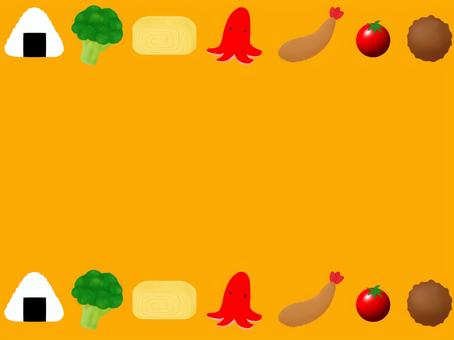 Illustration, frame, rice ball, tamagoyaki, 