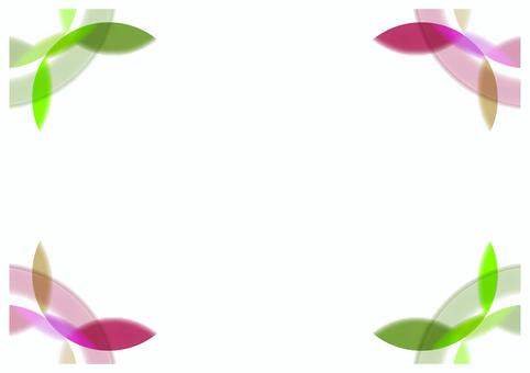 どことなく和風、葉と花の色合いフレーム3 和風,ワインレッド,グリーン,コーナー,対称のイラスト素材