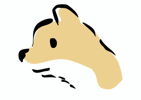 柴犬のイラスト　横顔 柴犬,横顔,イラスト,犬,かわいい,手描き風,わんこ,ペット,動物,シンプルのイラスト素材