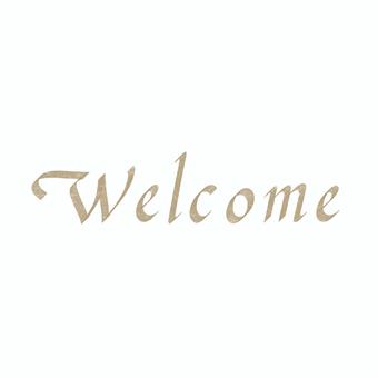 Welcomeカリグラフィー（ベージュ） welcome,カリグラフィー,calligraphy,手書き,文字,ロゴ風,英字,英語,シンプル,メッセージカードのイラスト素材