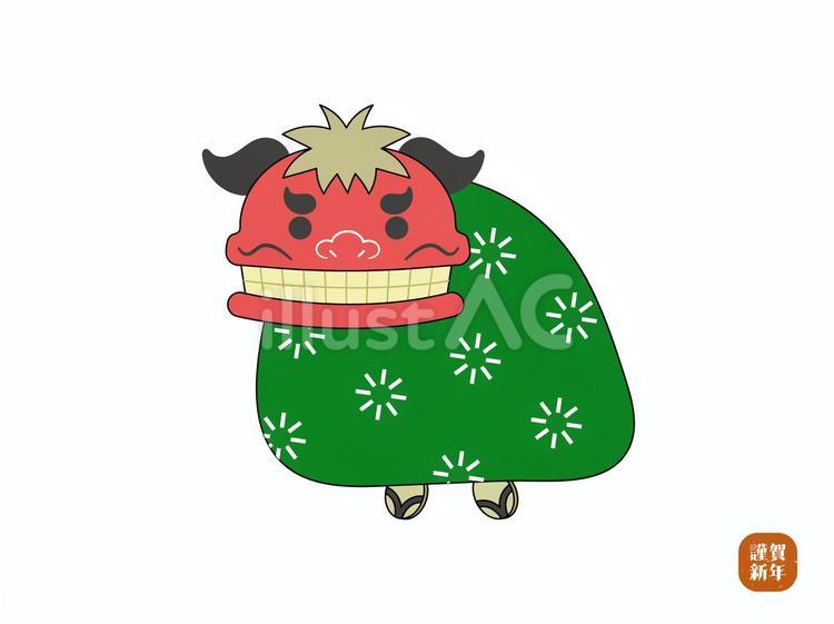 日本画 武士と獅子の線画　イラスト　フレーム付き　　　A4サイズ 尾九 開運イラスト 黄福達磨 七転び八起き 魔除け A4サイズ
