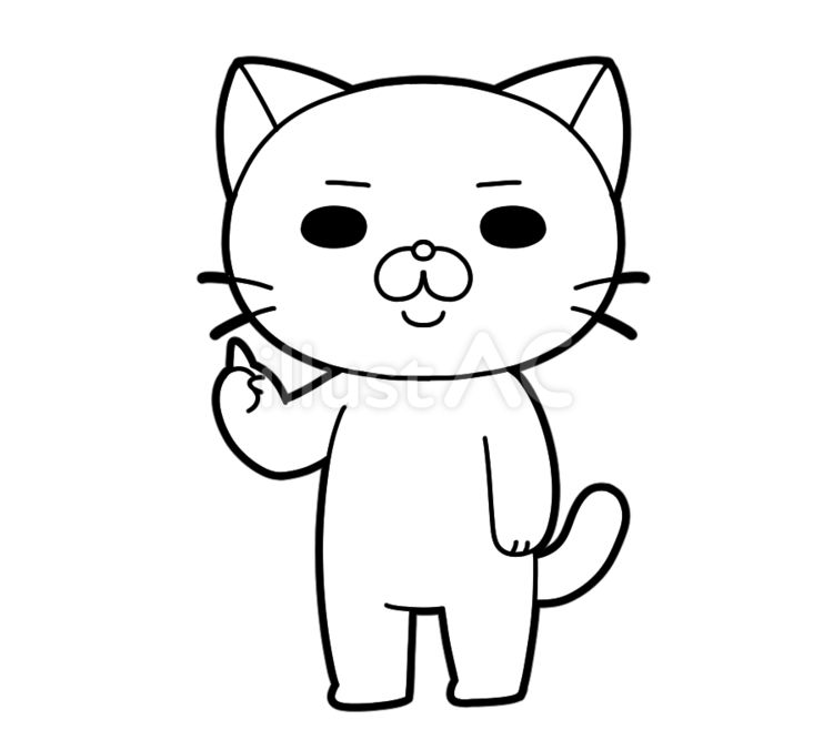 人差し指を立てる猫 猫,アイコン,かわいいのイラスト素材