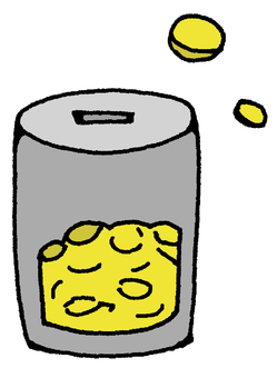 貯金 貯金箱,貯金,貯める,保管,円柱,小銭,へそくり,硬貨,金融,節約のイラスト素材