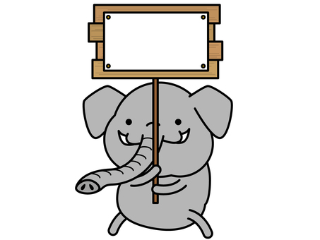 Elephant signboard, un segno, cartellone, propaganda, JPG and PNG