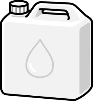 白のポリタンクです。 ポリタンク,シンプル,プラスチック,容器,給水,燃料,ジュリカン,水タンク,災害,備蓄のイラスト素材