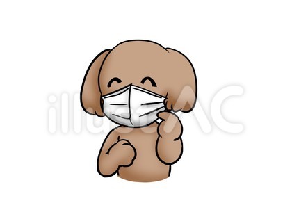 マスクをつける犬