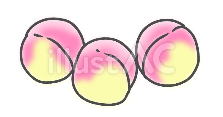 桃 桃,フルーツ,食べもののイラスト素材