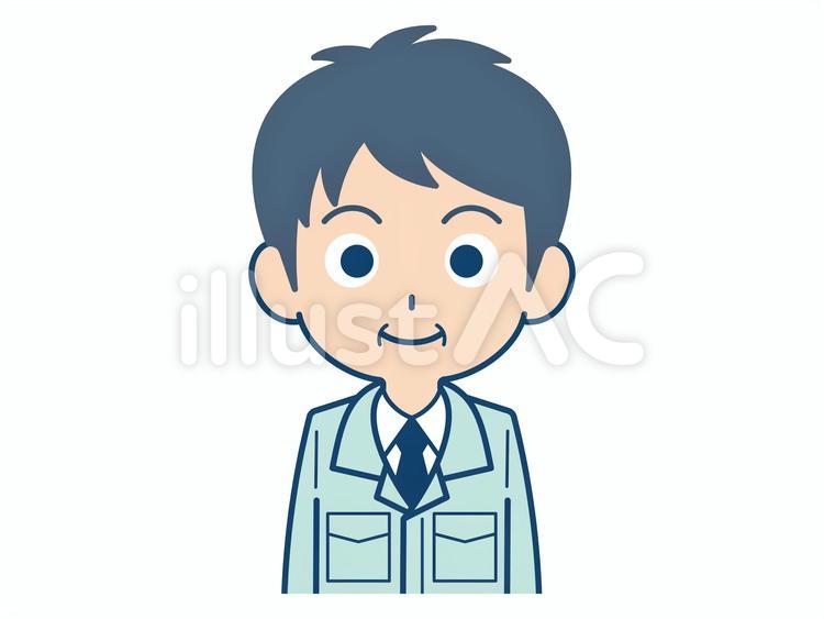 中年の作業員　社員 男性,社員,中年のイラスト素材