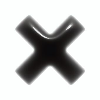 ぷっくりした黒いバツの3Dアイコン バツ,アイコン,3d,立体,不正解,マーク,可愛い,フェミニン,キュート,ダメのイラスト素材