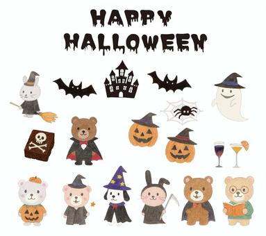 可愛い手描きのハロウィンキャラセット ハロウィン,かわいい,イベント,秋,10月,ハロウィーン,カボチャ,ベクター,かぼちゃ,イラストのイラスト素材