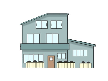 二階建ての新築の家(マイホーム) 家,マイホーム,屋根,扉,窓,新築,住宅,家屋,自宅,持ち家のイラスト素材