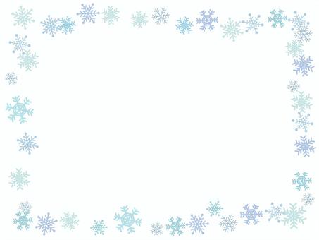雪の結晶のフレーム-長方形