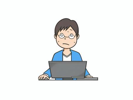 入力ミスをして焦る男性プログラマー プログラマー,プログラミング,プログラム,失敗,焦る,困る,ミス,入力ミス,パソコン,働くのイラスト素材