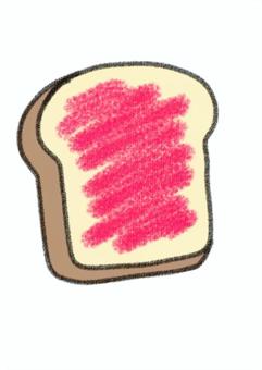 Strawberry jam toast, , JPG and PNG