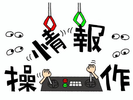 情報操作 情報操作,文字絵,手,操作盤,機器,操る,目,見る,お知らせ用,宣伝用のイラスト素材