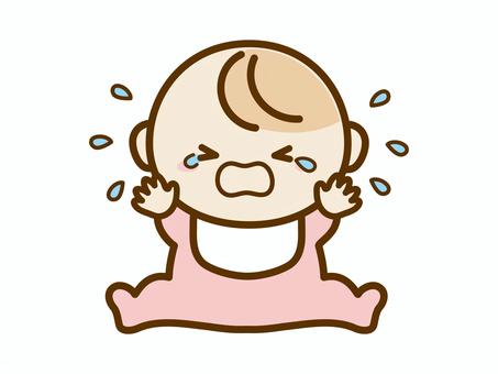 泣く赤ちゃん、ぐする・ギャン泣き・眠い 赤ちゃん,泣く,泣き顔,涙,かわいい,ギャン泣き,大泣き,ぐずる,不機嫌,いやいやのイラスト素材