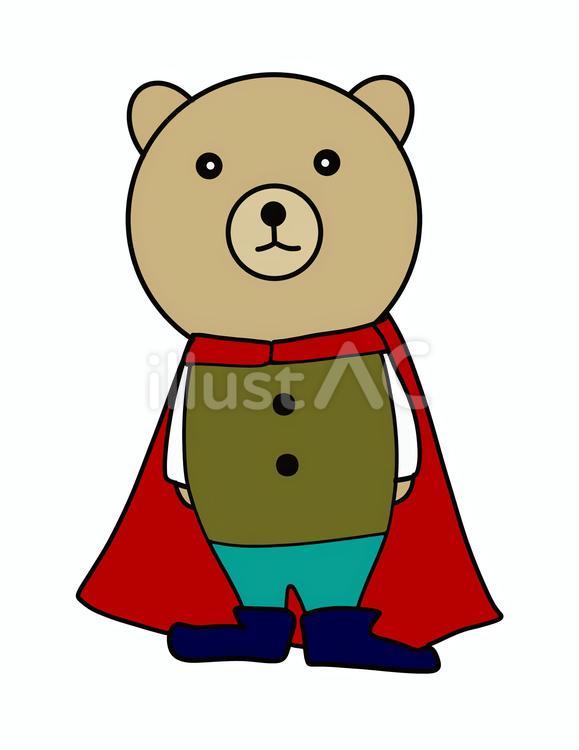マントを着たクマのイラスト 動物,クマ,生き物のイラスト素材