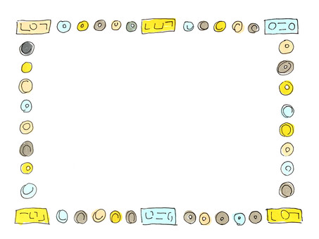 お金のフレーム 紙幣,枠,貨幣,コイン,手描きのイラスト素材