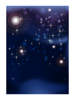 青い雪の背景1 星,雪,結晶,雪の結晶,雪結晶,夜,青,金,金色,紺色のイラスト素材