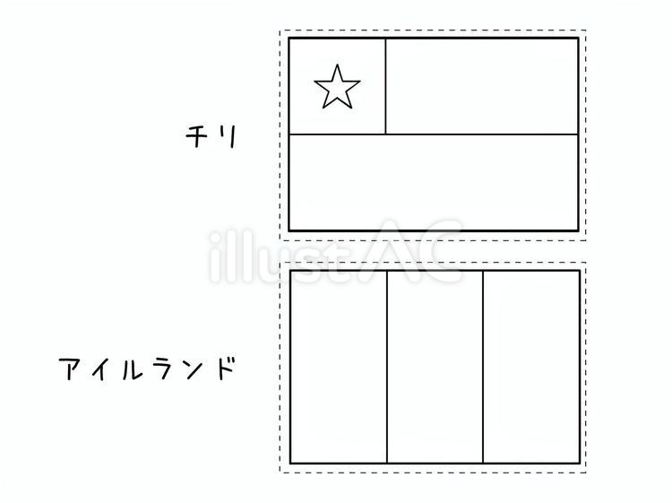 国旗2種　68 国旗,フラッグ,脳トレのイラスト素材