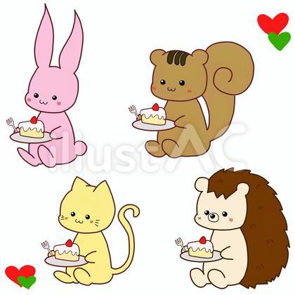 ケーキを食べるのが楽しみな動物