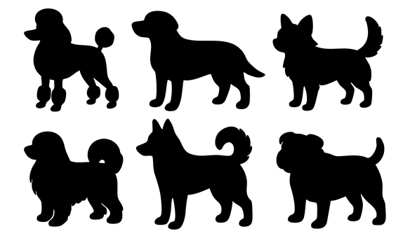 #3334犬 #3334犬 犬,愛犬,ワンポイント,シルエット,動物,黒,シンプル,影,ペット,ドッグのイラスト素材